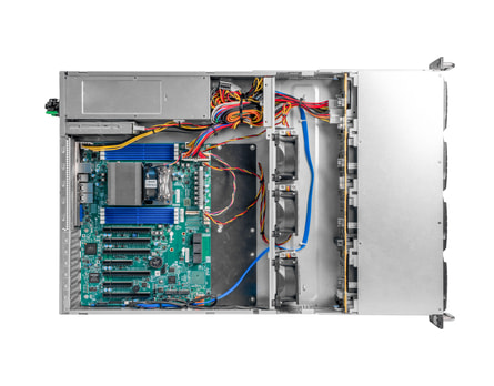2U AMD single-CPU RA1212-AIEPN server - Internal view